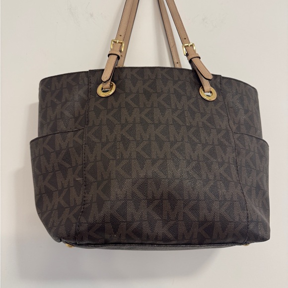 Michael Kors Brown Signature Tote with Gold Accents - Picture 10 of 12